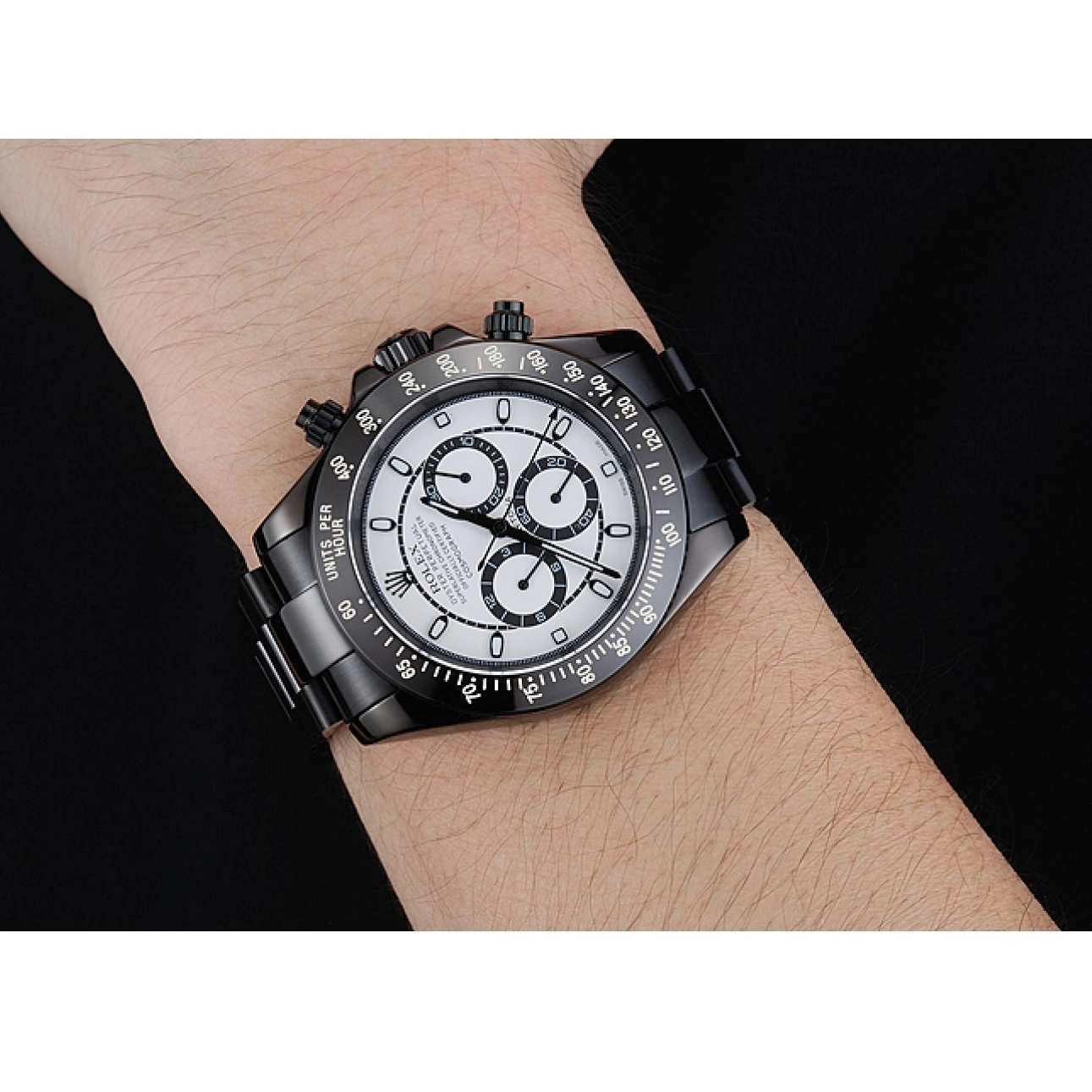 AAA replica watch Cosmograph And Black Case Black Dial White Bracelet And 1454249 Stainless Daytona Rolex Steel 0515